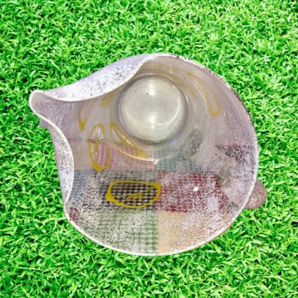 Vintage Glass Large Pitcher Frosted Lemons Pouring LIP Water Lemonade Ice Tea - Picture 5 of 9